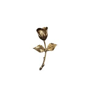 Vintage Gold Tone 3" Rose Brooch